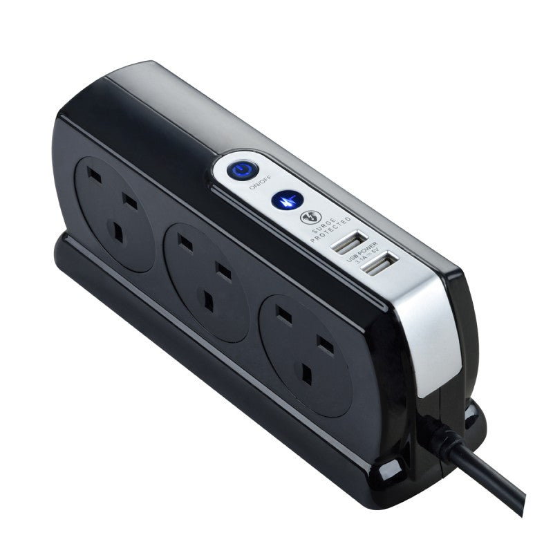 Masterplug SRGDSU63PB 6位13A USB防雷電源拖板 (3米) Masterplug SRGDSU63PB 6位13A USB防雷電源拖板 (3米)